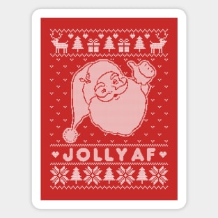 JOLLY AF Ugly Christmas Sweater Magnet